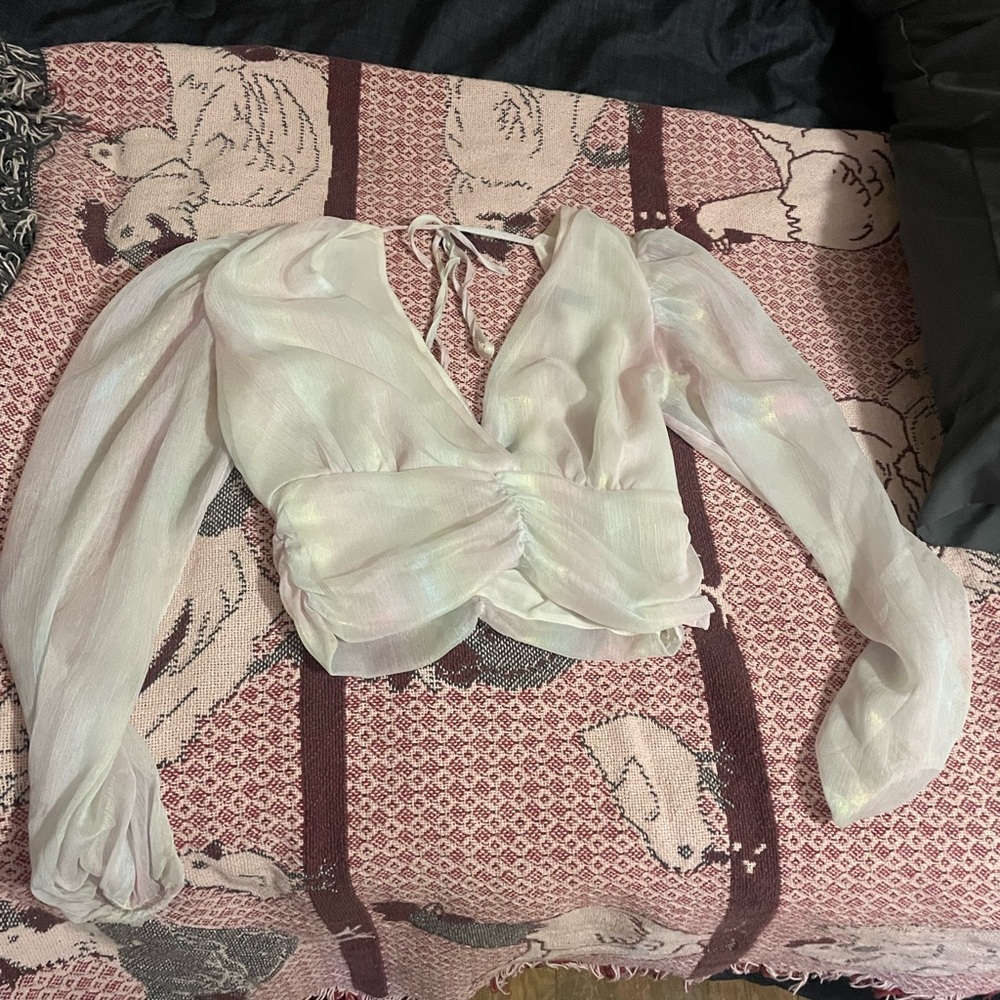 Forever 21 Iridescent/Pastel Rainbow Blouse